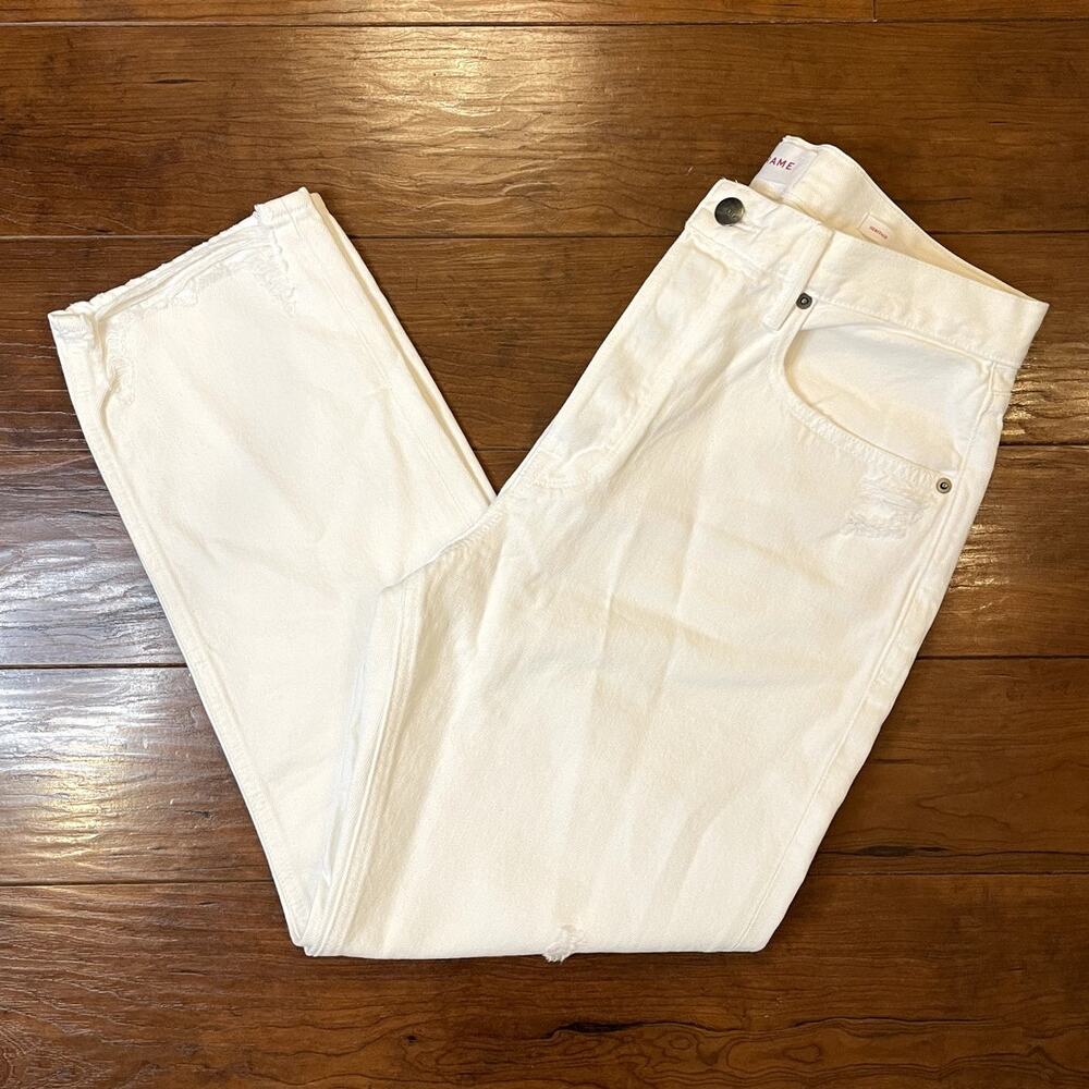 FRAME Heritage Le Original Jeans Womens 30 White Distressed Straight Leg USA